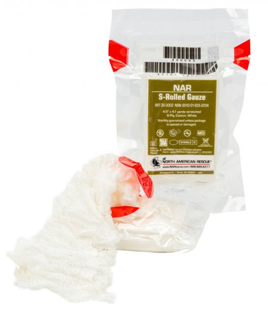 NAR S Rolled Gauze – Tactical Compression Wound Dressing